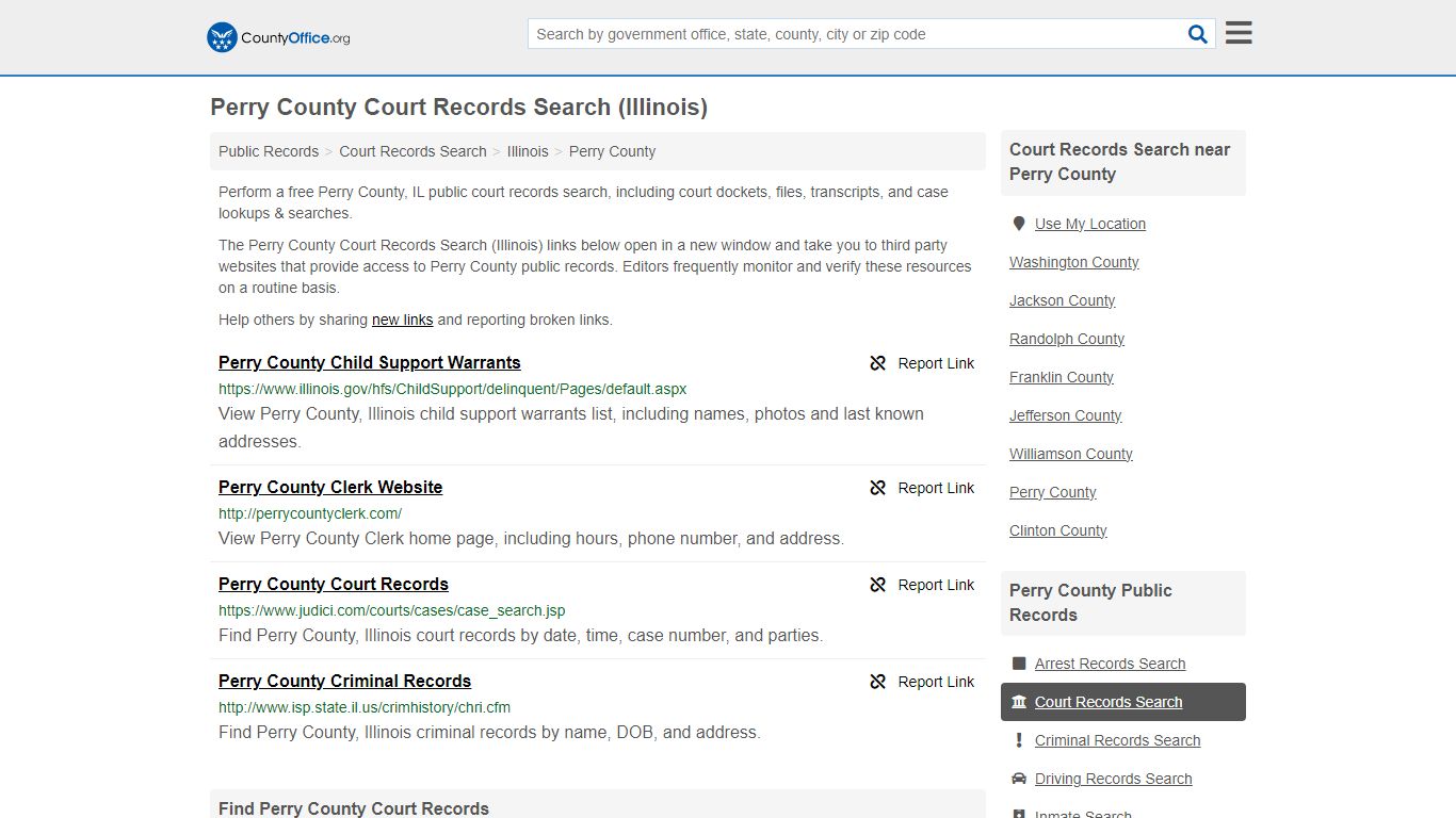 Perry County Court Records Search (Illinois) - County Office